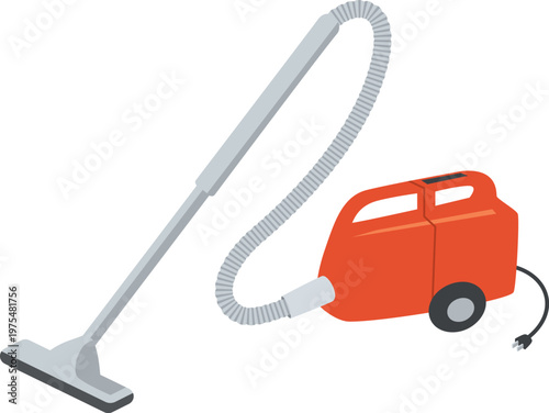 シンプルでレトロな掃除機のイメージイラスト