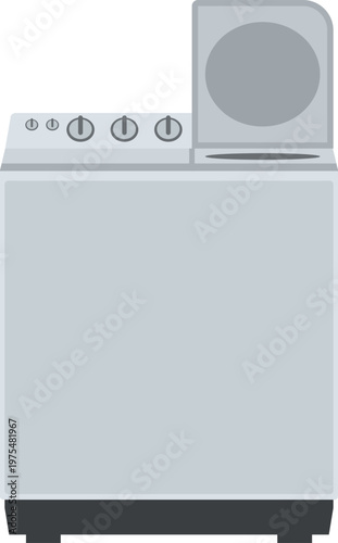 二層式洗濯機のイメージイラスト