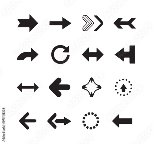 Assorted arrow and symbol icons for website navigation and user interface design