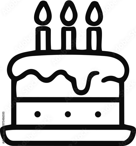vector illustration of a birthday cake