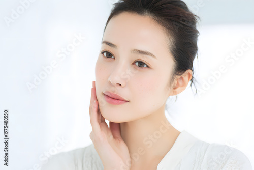 顔のトラブルに悩む日本人女性（美容・スキンケアの課題）｜Japanese woman concerned about face problems