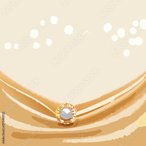 Elegant golden background with a jewel accent suitable for various applications