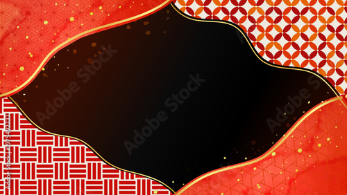 波の菱形の和風なコピースペース背景素材