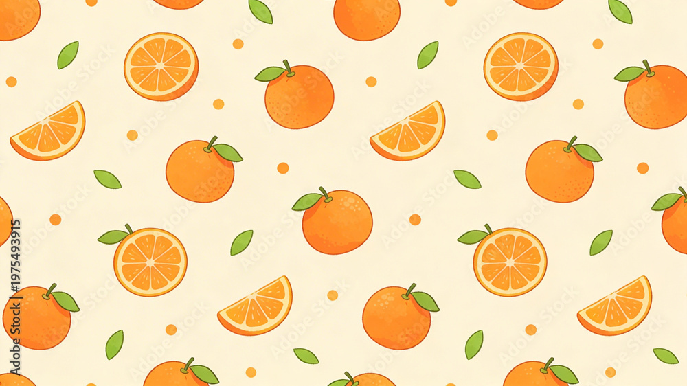 Oranges pattern vector 