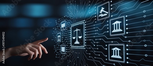 Digital Illustration of Legal Case Management Technology Concept