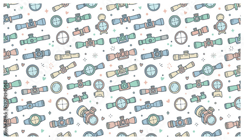 A colorful pattern of various watches and clocks.