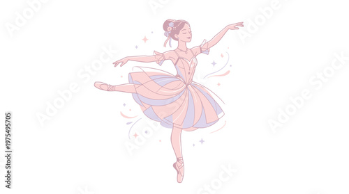 Young Female Ballet Dancer in Motion.