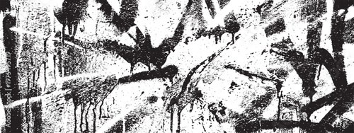 Abstract black and white grunge wall texture with distressed spray paint drips street art dirty wall artistic background urban background distressed abstract graffiti monochrome
