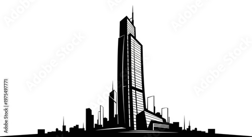 Modern Skyscraper Cityscape Urban Tower.