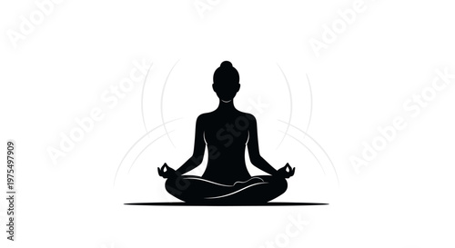 Woman sitting in yoga meditation pose.