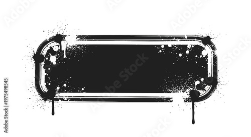 Black Grunge Distressed Metal Sign Plate.