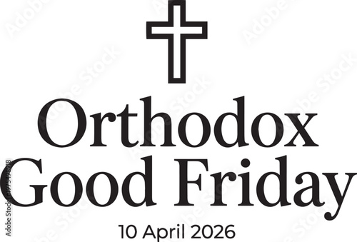 Orthodox Good Friday Typography Vector