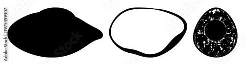 Egg set with a stylized sunny side up silhouette featuring breakfast, food, yolk with cooking and protein