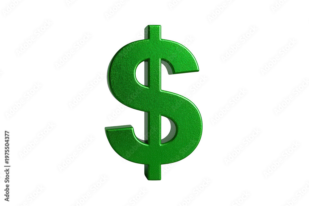 Obraz premium Green dollar sign icon in 3d representing finance, capital, investment, and wealth, isolated on a transparent background