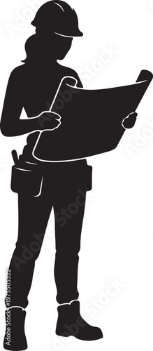 Factory Worker Silhouette, Industrial Labor Vector, Manufacturing Graphic, Labour Day Logo Design