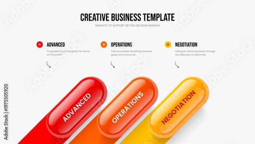 Product Briefing 3 Element Diagram Frame Design. Marketing Growth Three Step Infographic Slide Template. Consulting Solution Presentation Layout Vector Illustration.