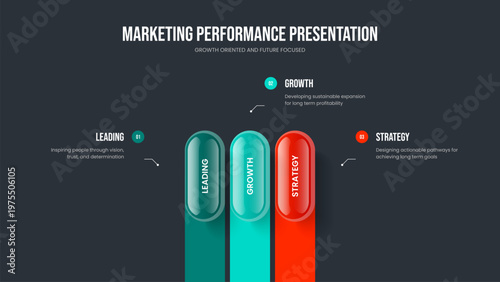 Business Insight Presentation Layout Vector Illustration. Creative Introduction 3 Step Diagram Slide Design. Corporate Showcase Three Option Infographic Frame Template.