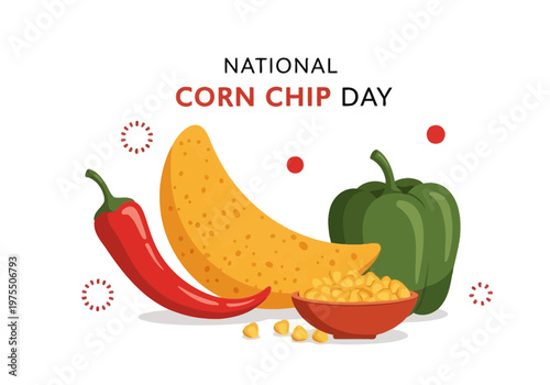 National corn chip day illustration
