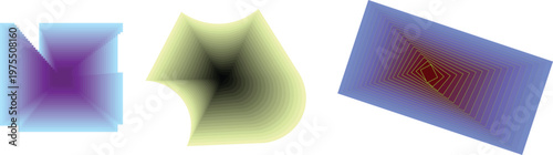 Abstract geometric shapes with gradient blend effect. Colorful abstract art and geometric patterns in modern design