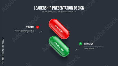 Financial Forecast Slide Template Vector Illustration. Corporate Profile Two Option Infographic Slideshow Design. Advertising Report 2 Element Diagram Presentation Layout.