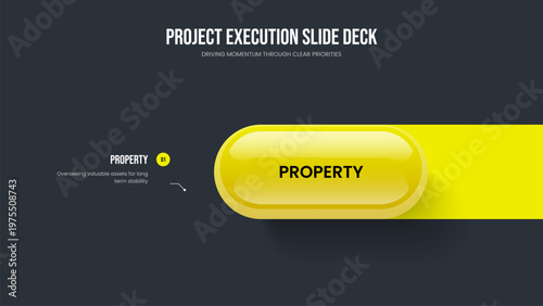Consulting Campaign Presentation Layout Vector Illustration. Company Plan 1 Element Diagram Slideshow Design. Business Strategy One Option Infographic Frame Template.