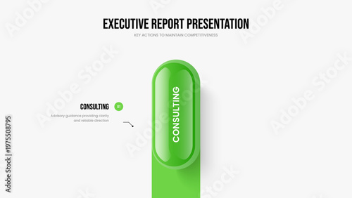 Business Showcase One Option Infographic Frame Layout. Company Introduction 1 Step Diagram Slide Design. Advertising Review Slideshow Template Vector Illustration.
