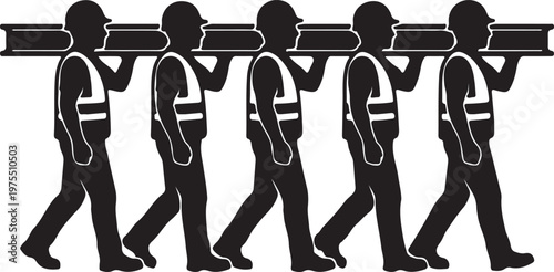 Construction Worker Digging Silhouette, Manual Labor Vector, Hard Hat Graphic, Labour Day Logo Design