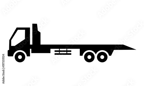 icon towing truck silhouette logo vector
