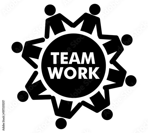 Teamwork and Unity Circle Icon