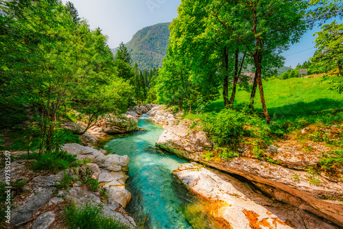 Bilde på lerret Male Korita or small canyon of Soca river near Bovec in Slovenia
