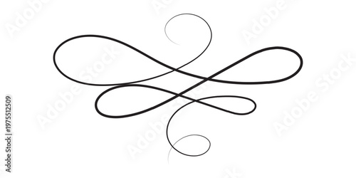 Minimal line flourish vector ornament set. Abstract curved line flourishes displayed as elegant vector illustrations, suitable for decorative design elements, branding accents, and minimalist graphic 