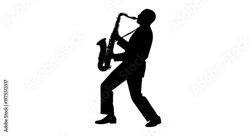 Man playing a saxophone music instrument.