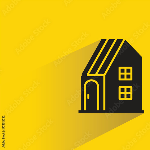 home icon with shadow on yellow background
