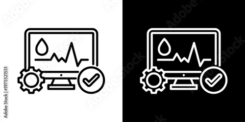 Vital Signs Icon In Black And White Style
