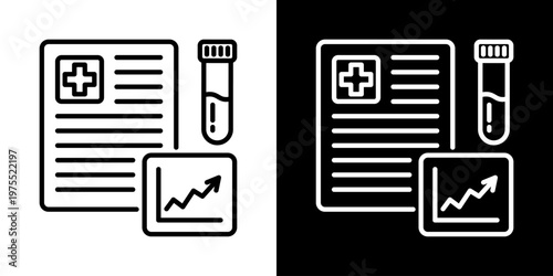Adaptive Health Tracking Icon In Black And White Style
