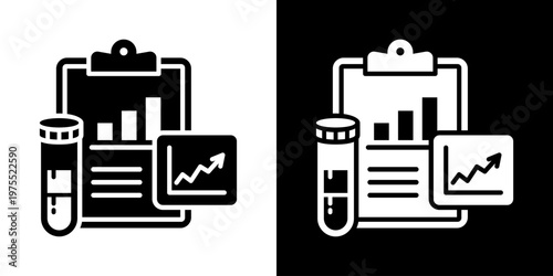 Smart Vital Signs Icon In Black And White Style