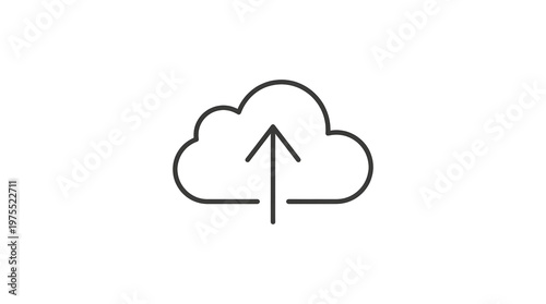 Wallpaper Mural Cloud Upload Icon with Upward Arrow - Data Transfer and Storage Symbol for Digital Technology Torontodigital.ca