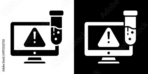 Health Trend Analysis Icon In Black And White Style
