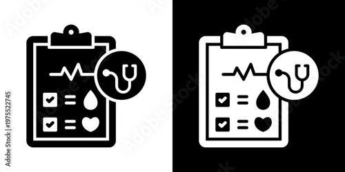 Predictive Health Icon In Black And White Style