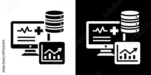 Human Bio Signals Icon In Black And White Style
