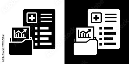 Next-Gen Health Metrics Icon In Black And White Style
