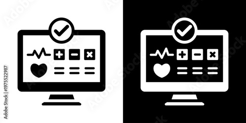 Holistic Vital Intelligence Icon In Black And White Style