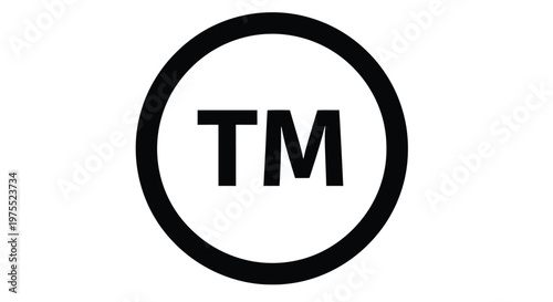 Vector graphic illustration of a trademark symbol in a circle design