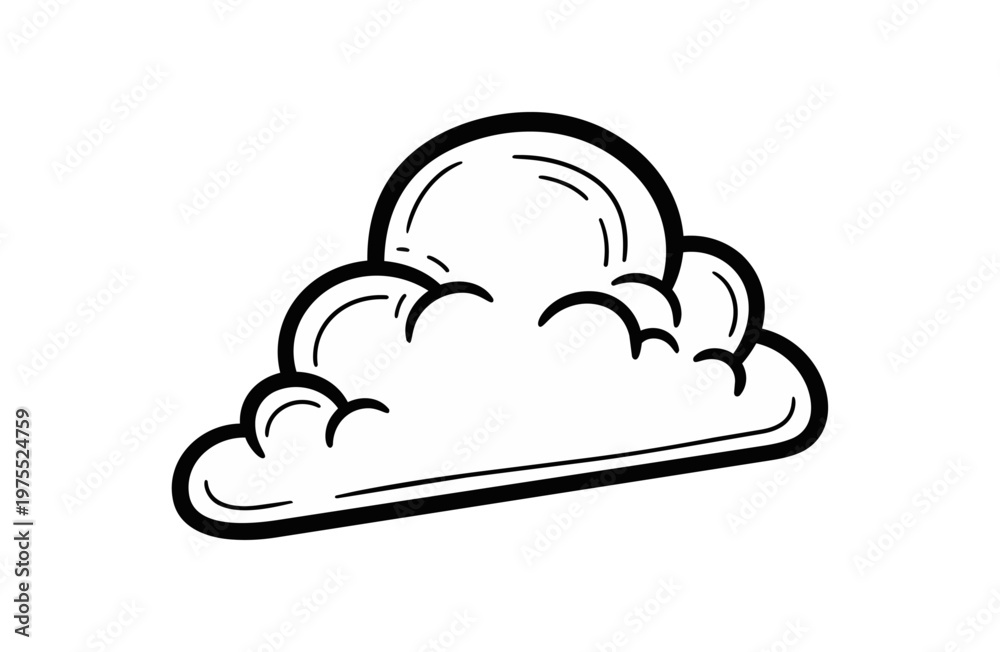 Fototapeta premium White cloud illustration on black background