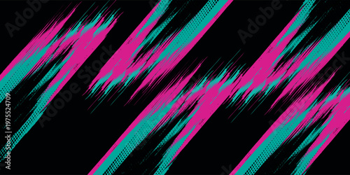 Car sticker wrap banner abstract sporty lines pink blue greenish grunge color combination brush storm thunder modern pattern racing motorsport. eps10.