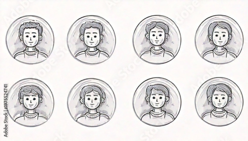 Portraits of diverse individuals with various facial expressions and emotions.