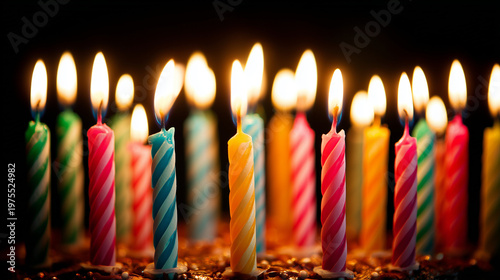 birthday candles on a black background