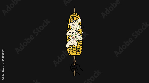 Grilled Corn on the Cob with Creamy Topping