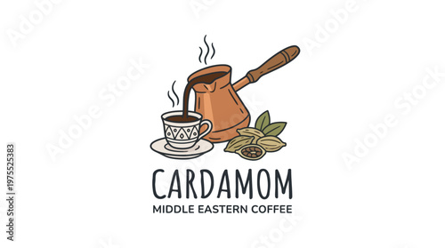 Cardamom Middle Eastern Coffee Logo Design