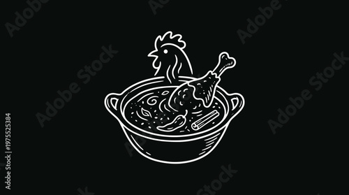 Chicken Soup Bowl with Chicken Parts